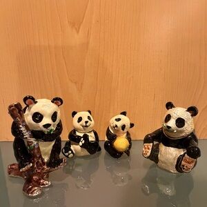 Trinket Boxes Charming Panda Family of Four (4)